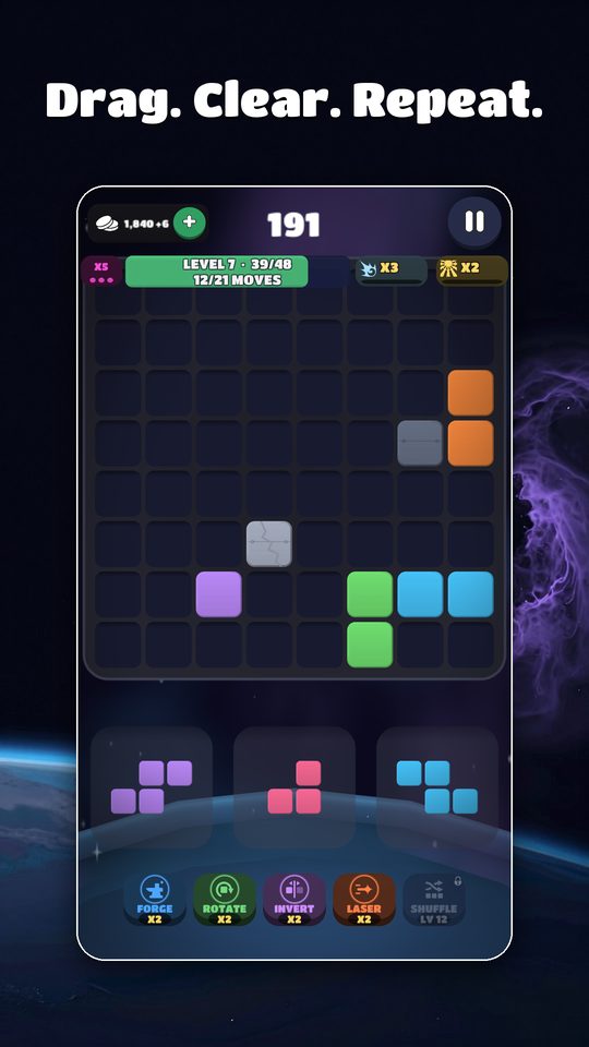 Astra Blocks puzzle grid